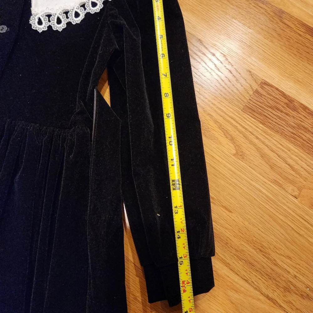 Black Velvet GIRLS Size 8 DRESS - JO LENE BRAND - Picture 14 of 16